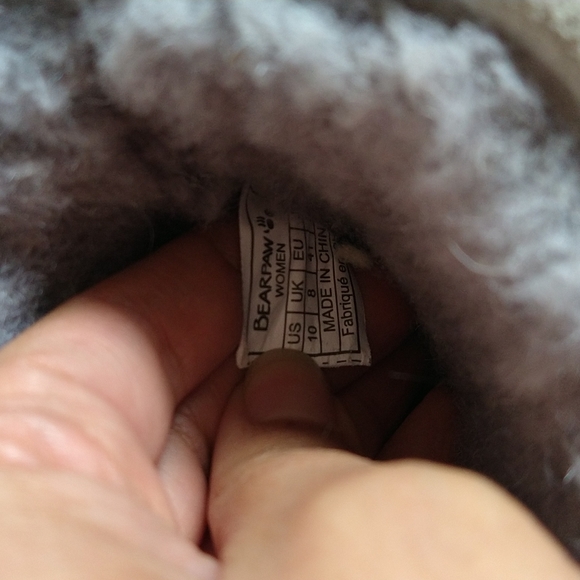 Bearpaw Gray Cow Suede Wool Blend Fur Lining Boots Mid Calf Sz 10M - Picture 8 of 17